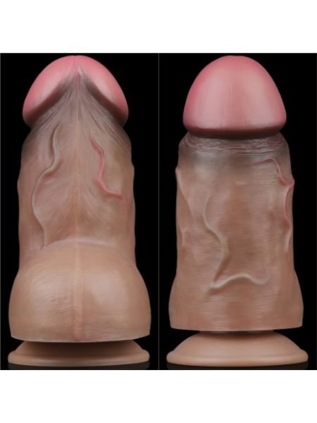 DUAL LAYERED PALTINUM SILICONE COCK - 7 INCH