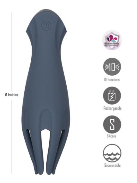 LEO GREY SILICONE TICKLING VIBRATOR