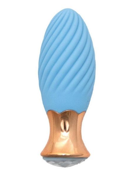 GOOESS DIAMOND TULIP RECHARGEABLE SILICONE MASSAGER - BLUE