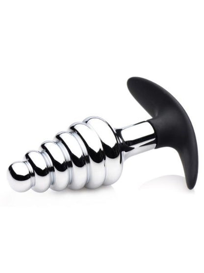 DARK HIVE METAL & SILICONE ANAL PLUG - SILVER