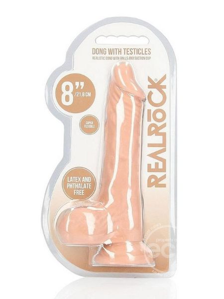 REALROCK SKIN REALISTIC DILDO WITH BALLS - 8 INCH