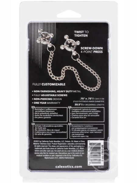 NIPPLE GRIPS 4-POINT NIPPLE PRESS WITH CHAIN - SILVER