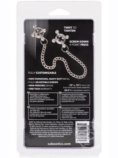 NIPPLE GRIPS 4-POINT NIPPLE PRESS WITH CHAIN - SILVER