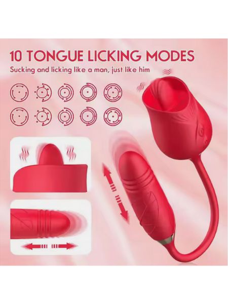 THE ROSE TOY CLIT LICKING TEASING WITH THRUSTING BULLET VIBRATOR