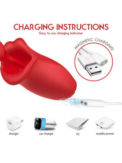 ROSE THRUSTING VIBRATOR FOR NIPPLE AND CLITORIS STIMULATOR