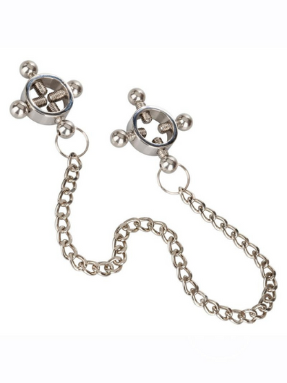 NIPPLE GRIPS 4-POINT NIPPLE PRESS WITH CHAIN - SILVER