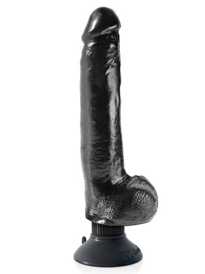 VIBRATING DILDO WITH BALLS 9 IN