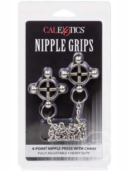 NIPPLE GRIPS 4-POINT NIPPLE PRESS WITH CHAIN - SILVER