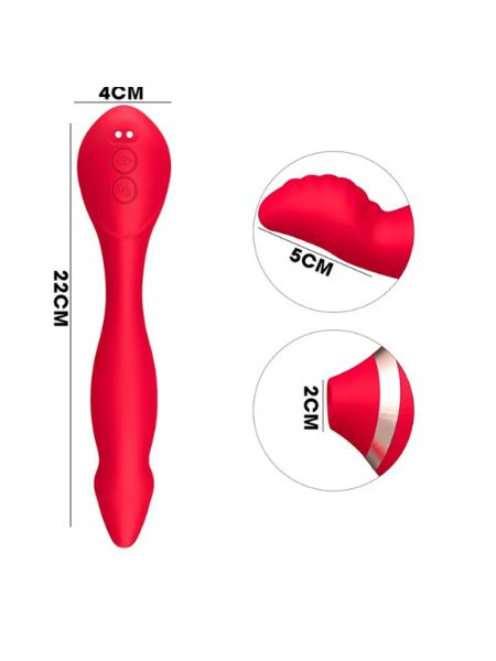 DUAL HEAD BENDABLE VIBRATOR FOR WOMEN G SPOT & CLITORAL SUCKING
