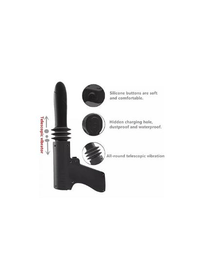 PISTOL AUTOMATIC THRUSTING TELESCOPIC CLITORIS VIBRATOR