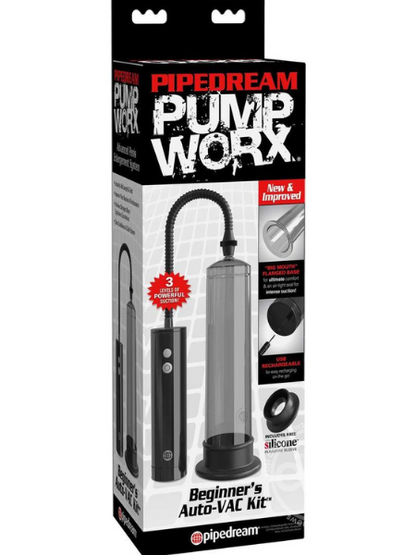 PUMP WORX BEGINNER'S AUTO-VAC PENIS PUMP KIT - SMOKE