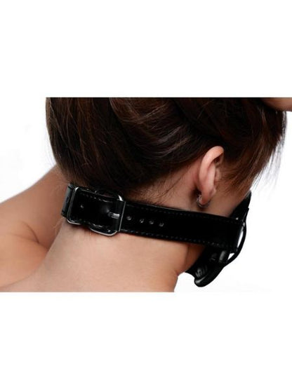 STICK COCK HEAD SILICONE MOUTH GAG - BLACK