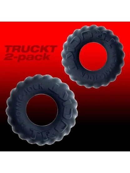 OXBALLS  "TRUCKT" 2- PACK COCK + BALL LUBE CHANNEL RINGS NIGHT EDITION VELVET-SMOOTH PLUS+ SILICONE XBALLS PLUS+SILICONE COCK RING  - 2 PACK