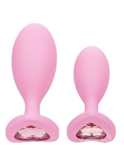 CRYSTAL BOOTY DUO SILICONE ANAL PLUG ( 2 PACK ) - PINK