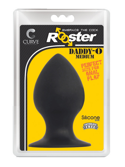 ROOSTER DADDY- BUTT PLUG -  MEDIUM - BLACK