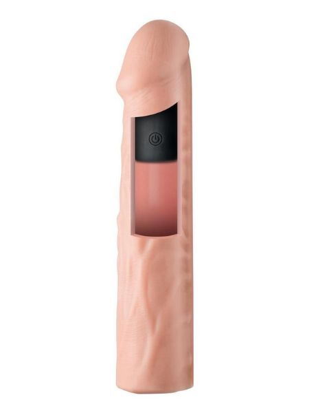 VIBRATING PENIS EXTENSION SLEEVE WITH REMOTE CONTROL - VANILLA