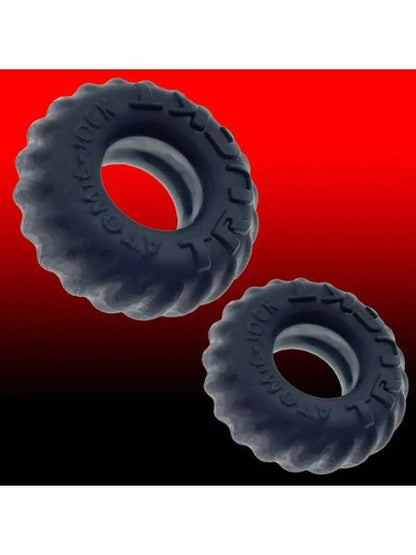 OXBALLS  "TRUCKT" 2- PACK COCK + BALL LUBE CHANNEL RINGS NIGHT EDITION VELVET-SMOOTH PLUS+ SILICONE XBALLS PLUS+SILICONE COCK RING  - 2 PACK