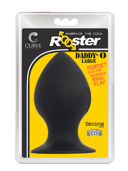 ROOSTER DADDY- BUTT PLUG - LARGE - BLACK