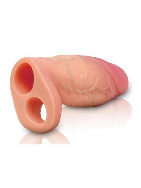 SILICONE PENIS EXTENSION SLEEVE - OPEN TOP - VANILLA