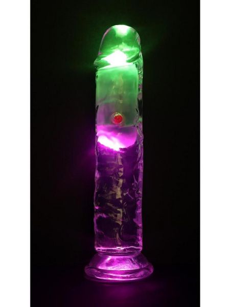 RECHARGEABLE DILDO WITH REMOTE CONTROL 7 IN - CLEAR