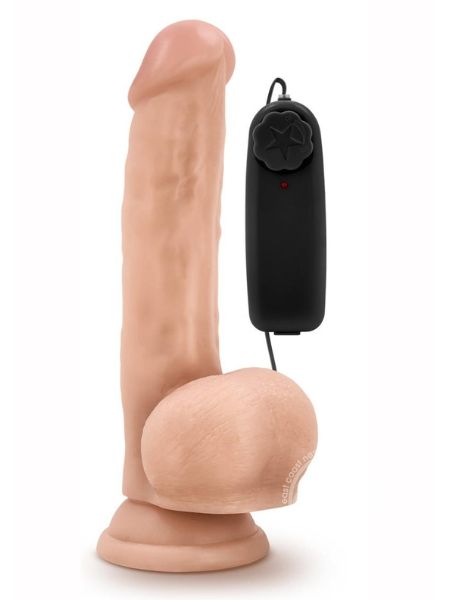 VIBRATING DILDO WITH BALLS AND REMOTE CONTROL 8.75 INCH