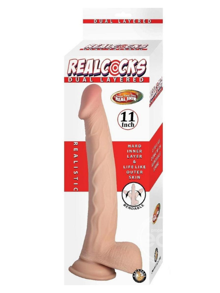 REALCOCKS DUAL LAYERED BENDABLE DILDO 11IN