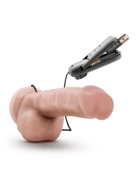 VIBRATING DILDO WITH BALLS AND REMOTE CONTROL 8.75 INCH