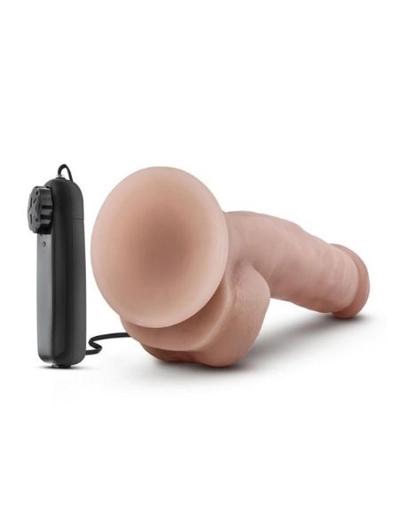 VIBRATING DILDO WITH BALLS AND REMOTE CONTROL 8.75 INCH