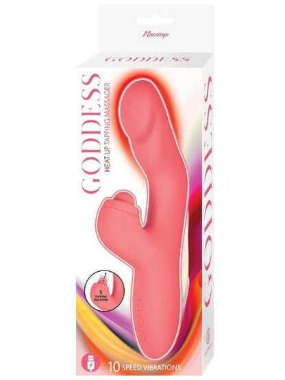 HEAT UP RECHARGEABLE SILICONE TAPPING RABBIT VIBRATOR