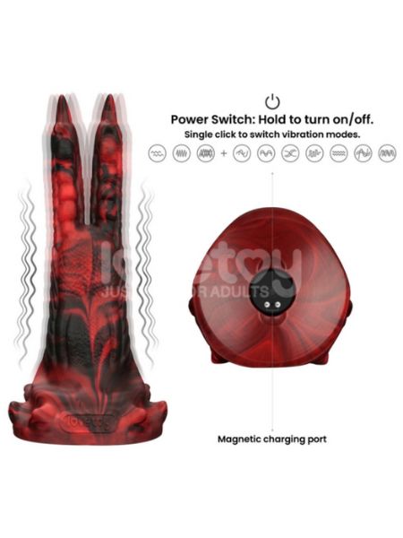 DOUBLE - CLAW VIBRATING SILICONE DILDO