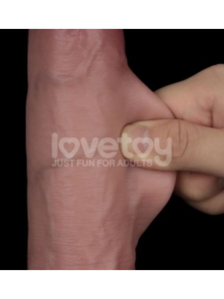 9'' SLIDING SKIN DUAL LAYER SILICONE DONG