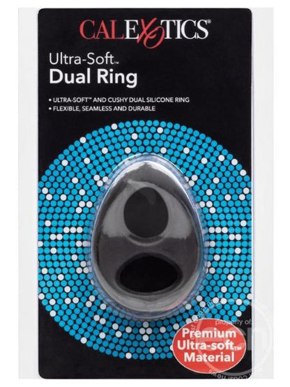 ULTRA-SOFT DUAL RING SILICONE COCK RING- BLACK