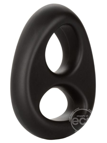 ULTRA-SOFT DUAL RING SILICONE COCK RING- BLACK