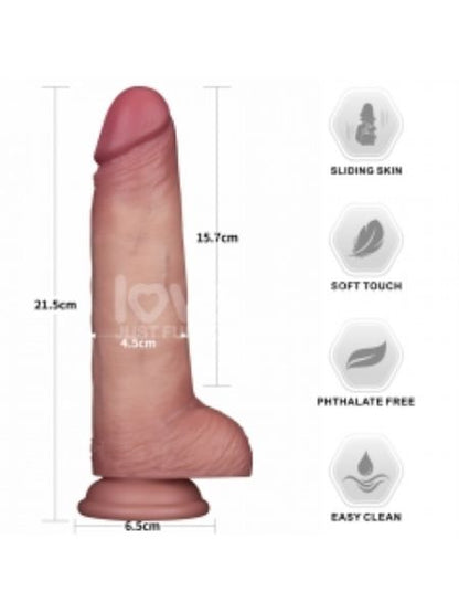 8.5'' SLIDING SKIN DUAL LAYER SILICONE DONG