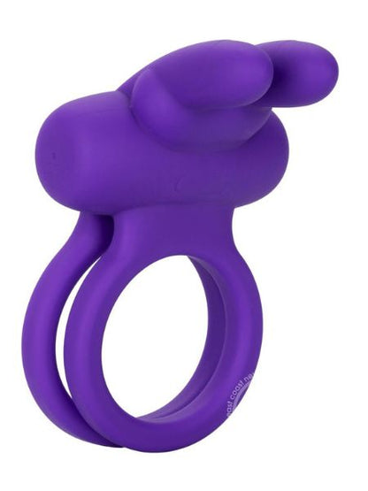 SILICONE RECHARGEABLE DUAL ROCKING RABBIT MULTI SPEED COCKRING WATERPROOF - PURPLE