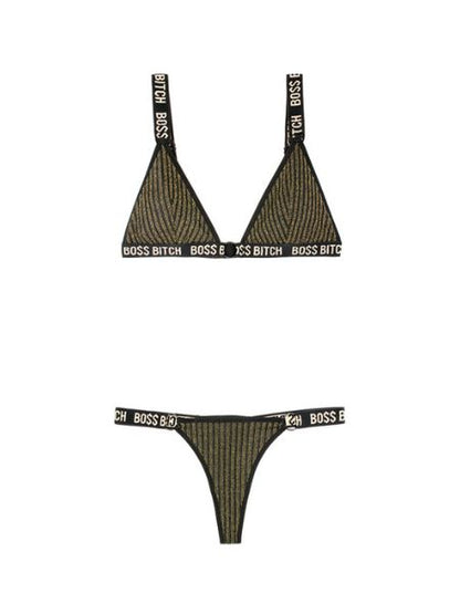 BO$$ BITCH BRALETTE & THONG PANTY SET