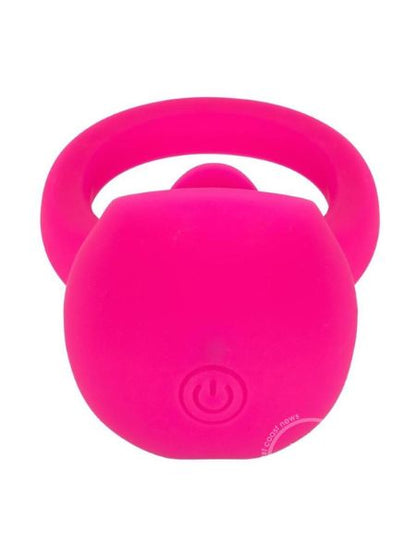 SILICONE VIBRATING TEASING TONGUE ENHANCER COCK RING - PINK