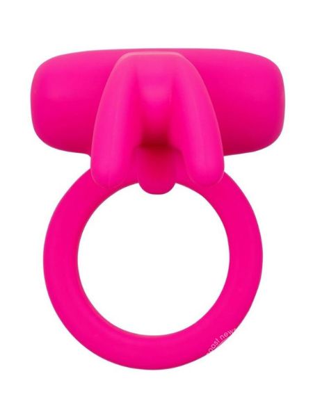 RECHARGEABLE TRIPLE CLIT FLICKER COCK RING - PINK