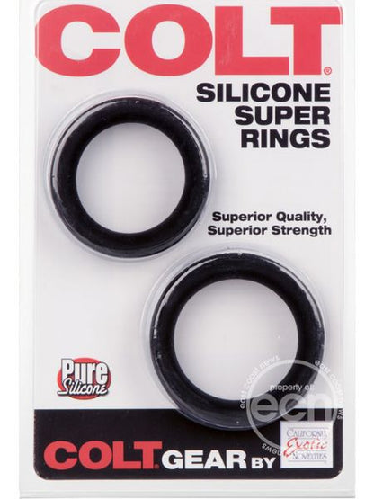 SILICONE SUPER RINGS COCK RINGS - BLACK