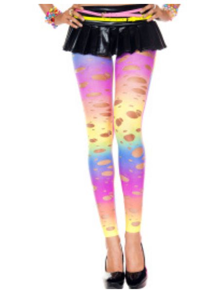 TATTERED RAINBOW LEGGINGS