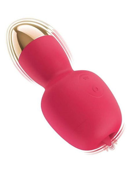 DUAL MASSAGER RECHARGEABLE SILICONE CLITORAL STIMULATOR - CORAL