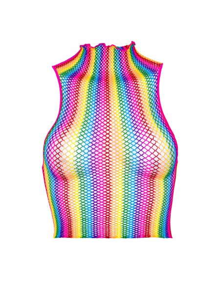 RAINBOW FISHNET CROP TOP