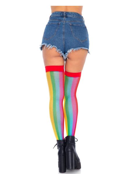 RAINBOW FISHNET THIGH HIGHS