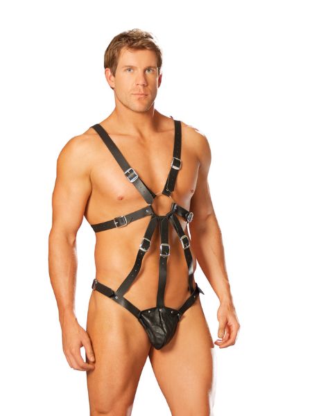 LEATHER HARNESS WITH ATTACHED POUCH