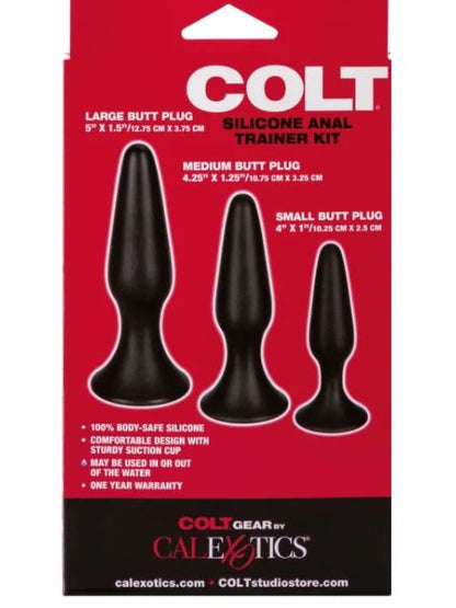 COLT SILICONE ANAL TRAINER KIT 3 PCS - BLACK