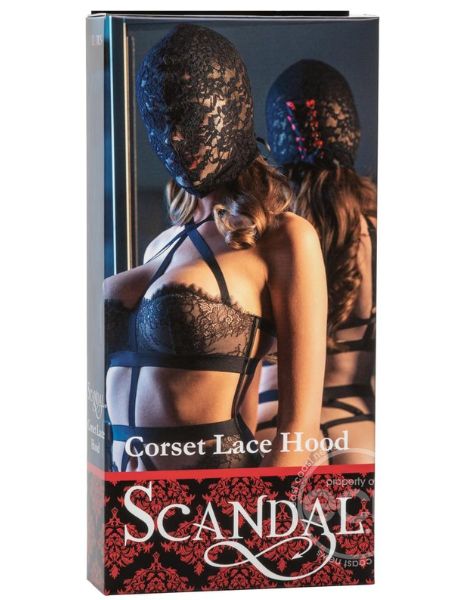 SCANDAL CORSET LACE HOOD - BLACK