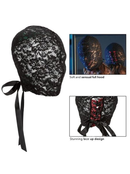 SCANDAL CORSET LACE HOOD - BLACK