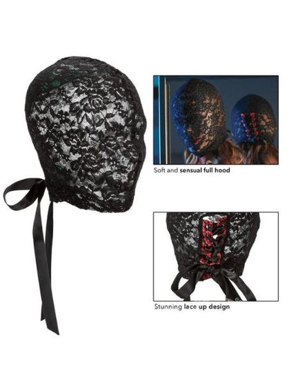 SCANDAL CORSET LACE HOOD - BLACK