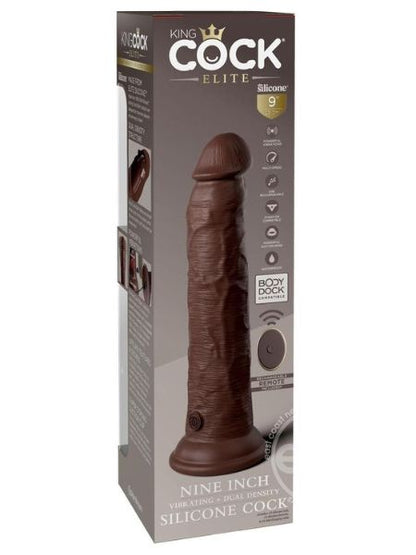 KING COCK ELITE DUAL DENSITY VIBRATING RECHARGEABLE SILICONE DILDO WITH REMOTE CONTROL DILDO 9 IN