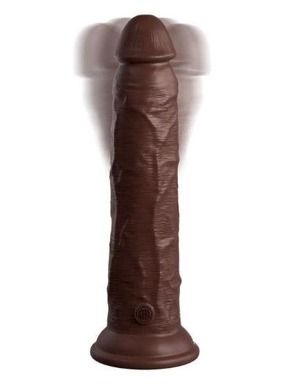 KING COCK ELITE DUAL DENSITY VIBRATING RECHARGEABLE SILICONE DILDO WITH REMOTE CONTROL DILDO 9 IN